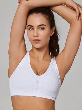 Yvette Power Cross Back Padded Running Bra - XL+ White